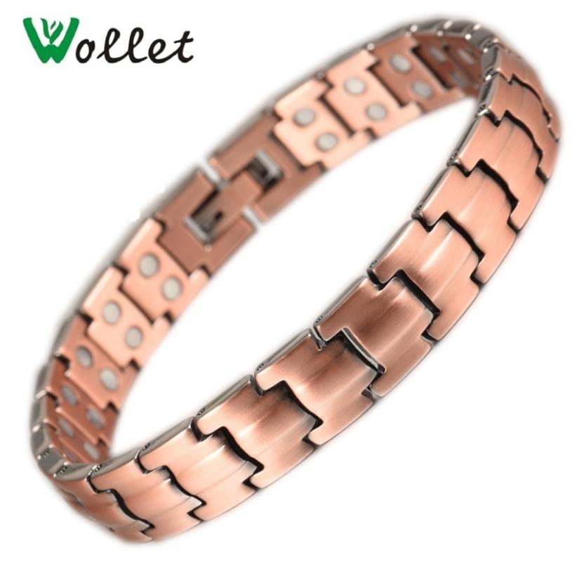 

Inox Jewelry Lover Couple Copper Magnetic Bracelet Bangle for Women Men Anti Arthritis Health Energy Healing Two Row Magnet
