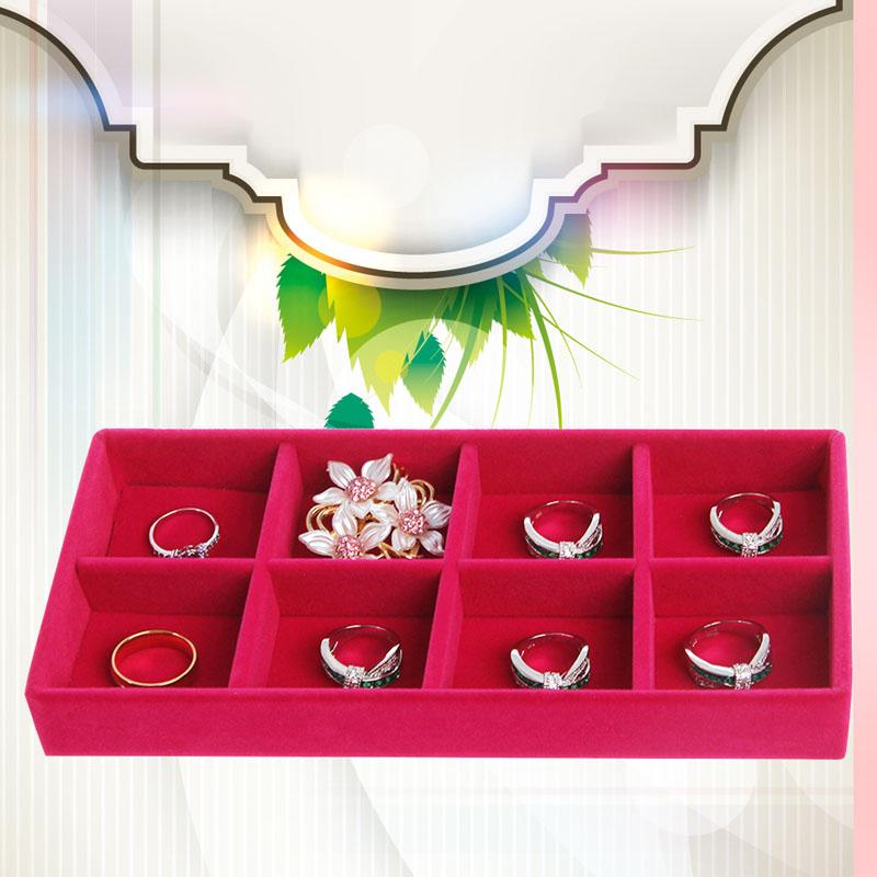 

Velvet Jewelry Ring Earrings Display Box Tray Holder Storage Showcase Organizer