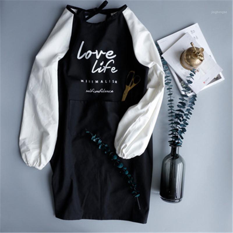 

ILFML Kitchen Apron Cotton For Woman Men Chef Waiter Cafe Shop BBQ Hairdresser Full Sleeve Aprons Cooking Kitchen Accessories1