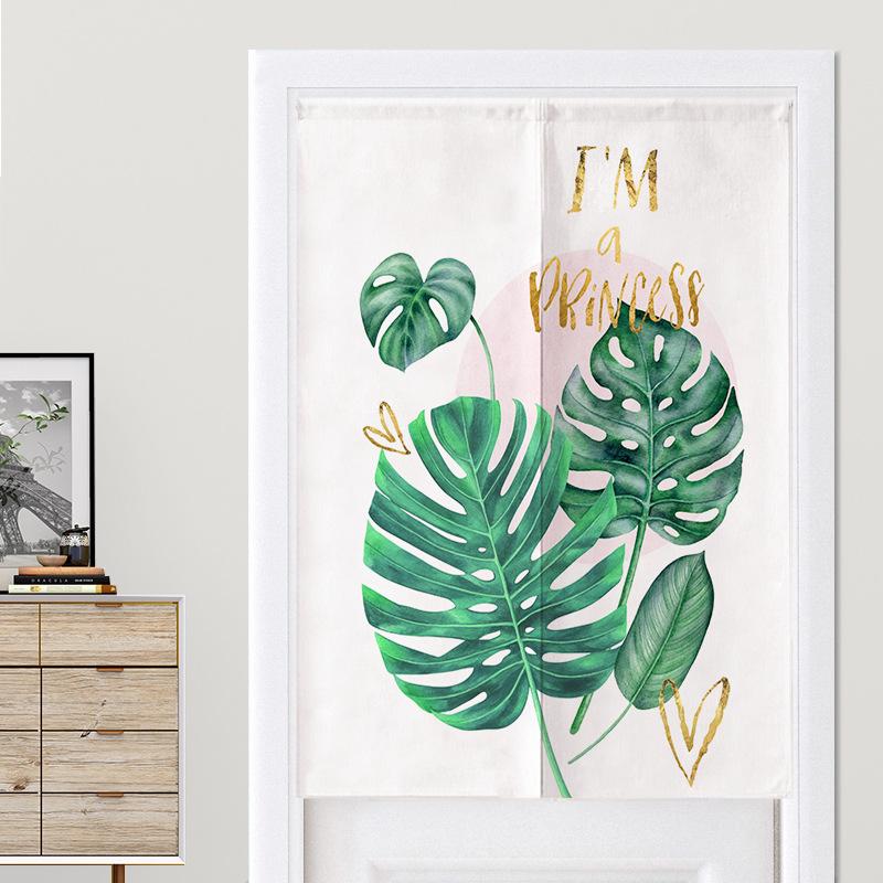 

Nordic Green Plant Door Curtain Partition Curtain Hanging Fengshui Livint Room Kitchen Half, 06