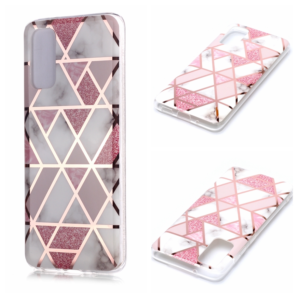 

For Galaxy S20 Plating Marble Pattern Soft TPU Protective Case