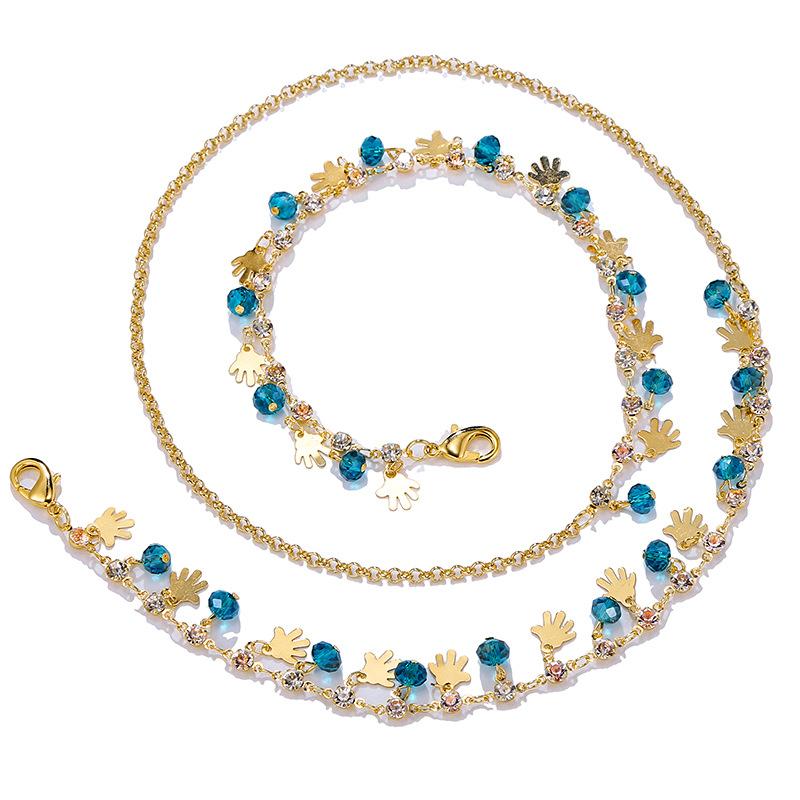 

Dowaka Glass Beads Mask Chain Cute Hand Shape Mask Lanyard For Women Anti-Lost Hanging Rope Long Necklace Neck Strap String 2020