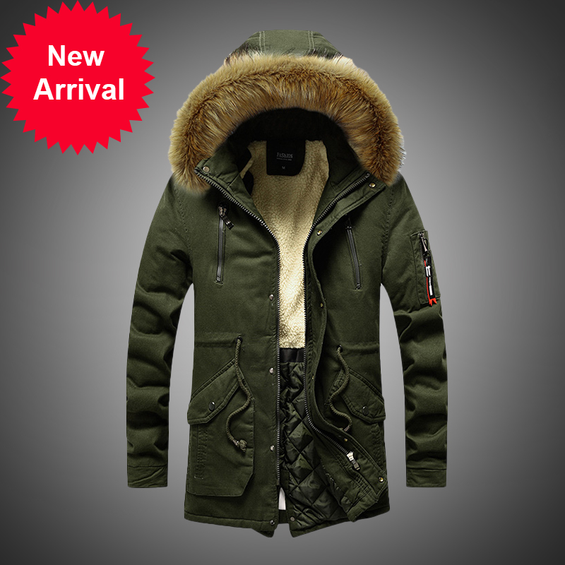 

Coat with hoodie parkas 2020 long winter long, new casual fur collar outdoors hot wool thick cotton parka, Black fk044