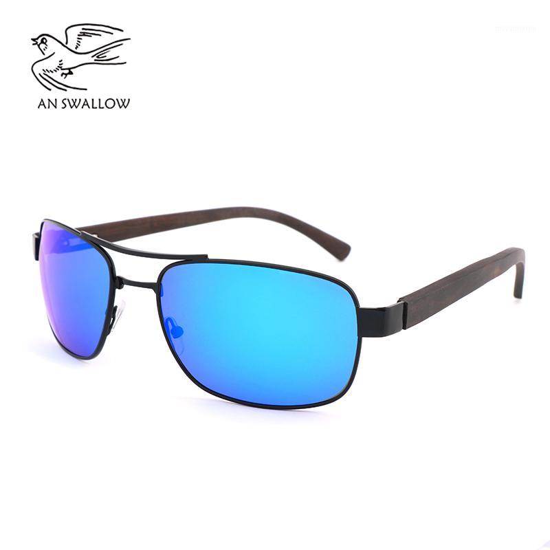 

men Polarized Sport Sun Glasses Vintage Fashion retro Metal Frame+wood Glasses legs sunglasses luxury sunglasses women man UV4001
