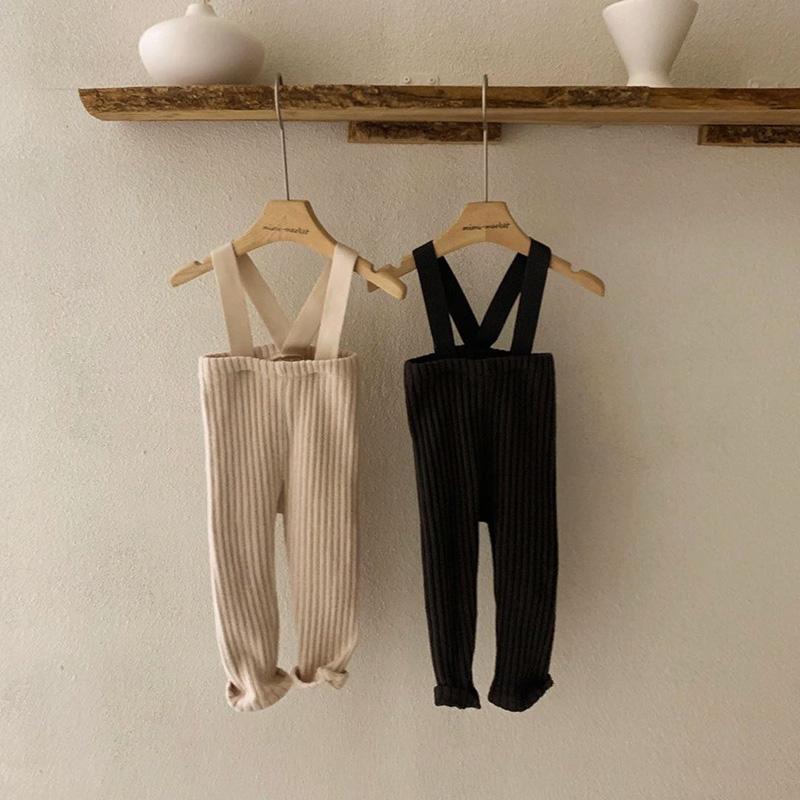 

MILANCEL Baby Pants Fur Lining Toddler Girls Overalls Solid Baby Boys Knit Trousers, Beige