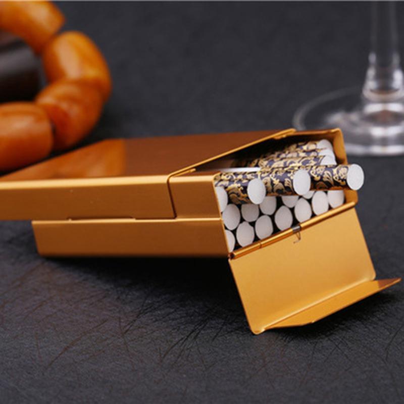 

Ultralight Aluminum Alloy 20pcs Smoking Cigarette Case Push-pull Automatic Slide Cover Tobacco Box Container for Gifts