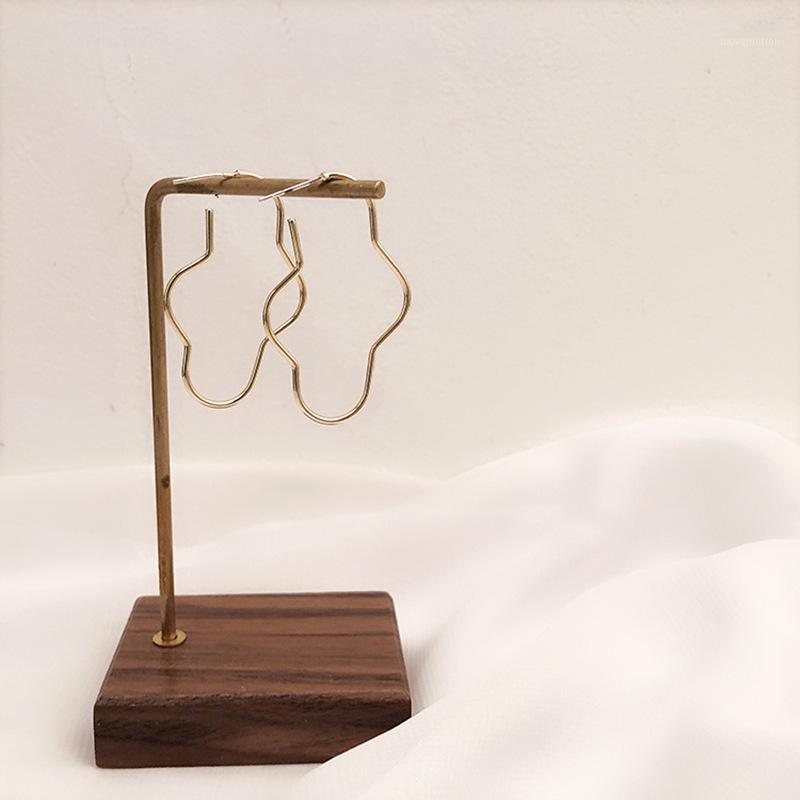 

Korean Fashion Geometric Hoop Earrings for Women gold colour Simple Stud Earrings Korean Jewelry For Women wholesale 20201