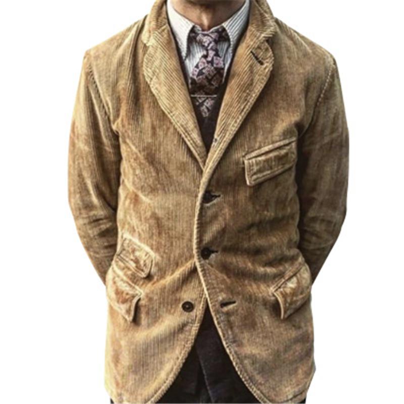 

Men Corduroy Jackets Autumn Winnter Men' Trench Coat Mens Casual Fashion Solid Color Jacket Male Outerwear Jaquet Man coat, Same as image
