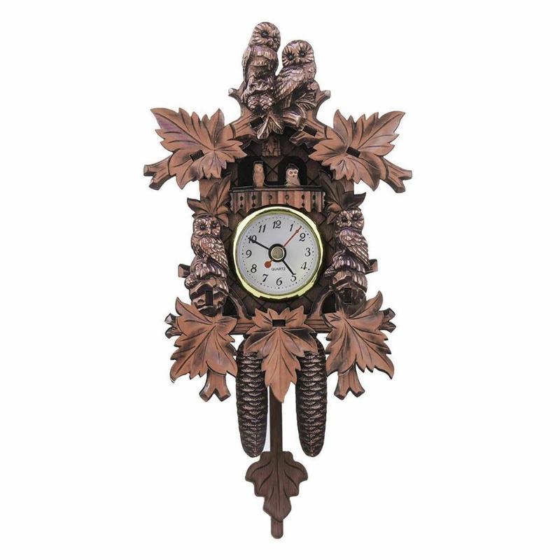 

Retro Bird Design Decorative Wall Clock Living Room Vintage Clock Cuckoo Pendulum Hanging Wood Q5F1