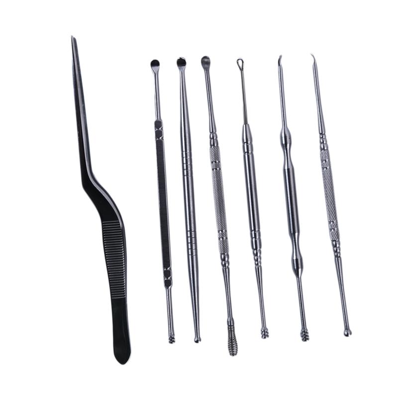 

7pcs/set Ear Wax Pickers Cleaner Stainless Steel Earpick Wax Remover Curette Ear Pick Cleaner Spoon