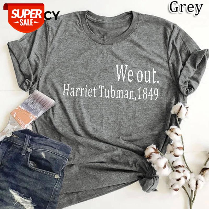 

JFUNCY Summer Cotton Casual Women Shirts We Out Harriet Tubman 1849 Letter Printed T-Shirt Oversized Short Sleeve Woman Tee Tops #Dr26, White