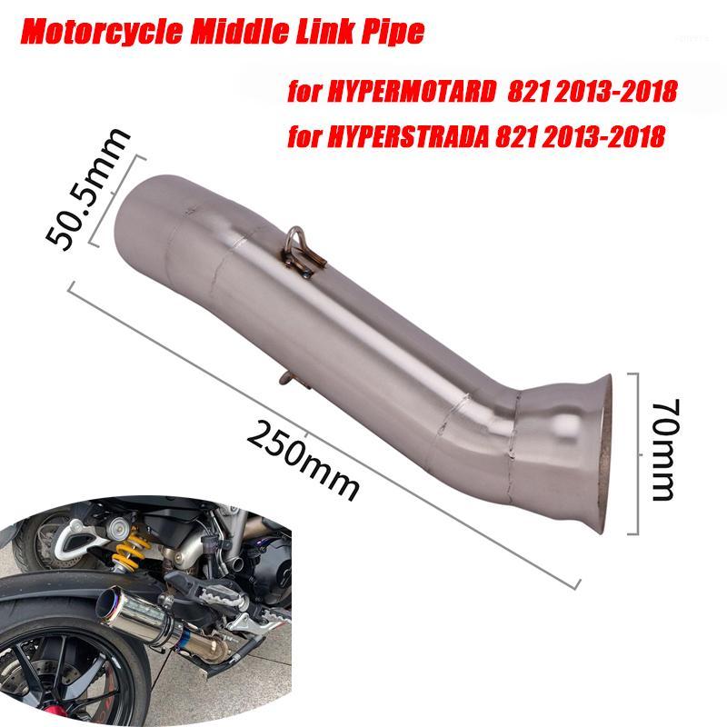 

For Hypermotard 821 HYPERSTRADA 821 2013-2020 Motorcycle Middle Link Pipe Exhaust Connect Tube Stainless Steel System1