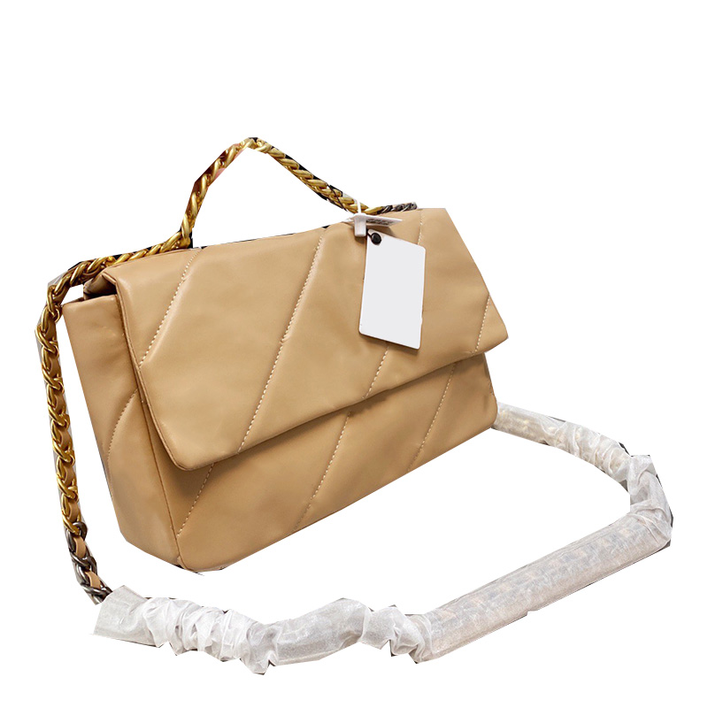 

Luxury Designer 19 Coffee Brown Bags Classic Flap Jumbo Medium Fashion France Women Lambskin Leather Famous High Quality Street Outdoor Handbags 25C/30C, 25cm brown