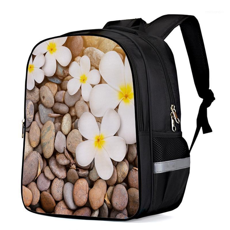 

Flowers Stones Pebbles Texture Laptop Backpacks School Bag Child Book Bag Sports Bags Bottle Side Pockets1, 33x28x16cm