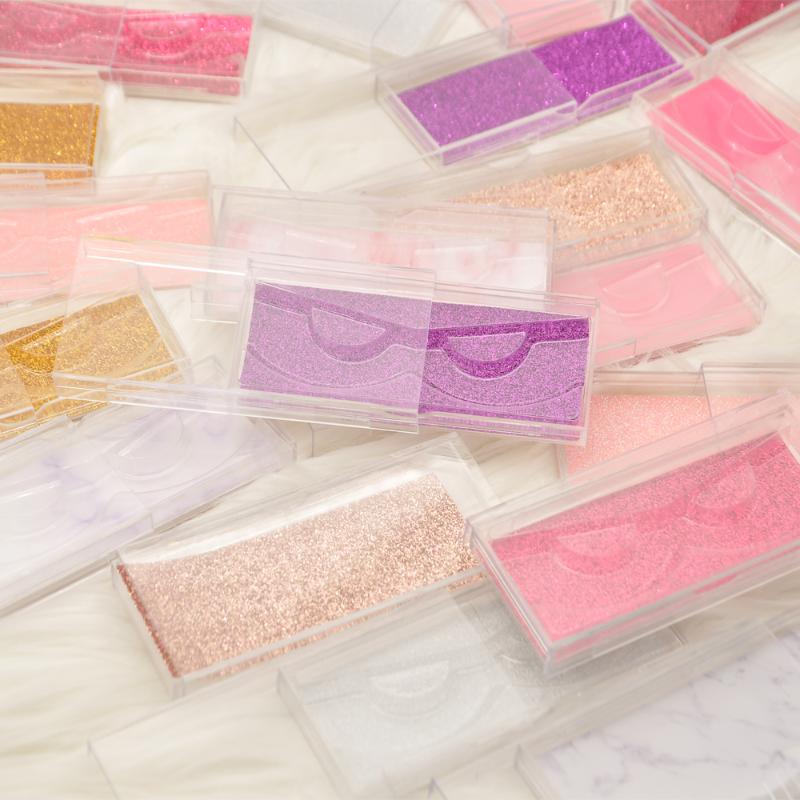 

Wholesale Lash Boxes Packaging Eyelash Box Package Custom Lavender Rectangle Plastic Drawer Faux CilsStorage Makeup Case Vendors