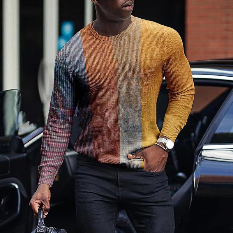 

Men's Sweaters Slim Fit Men Sweatshirt Stretchy Breathable Threaded Cuffs Round Neck Vibrant Color Long Sleeve Sweatshirts For Home, White;black