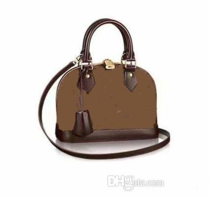 

Women's Handbag Alma Bb shell bag Top handle Shoulder Bags Chain Messenger Bag patent leather, Red