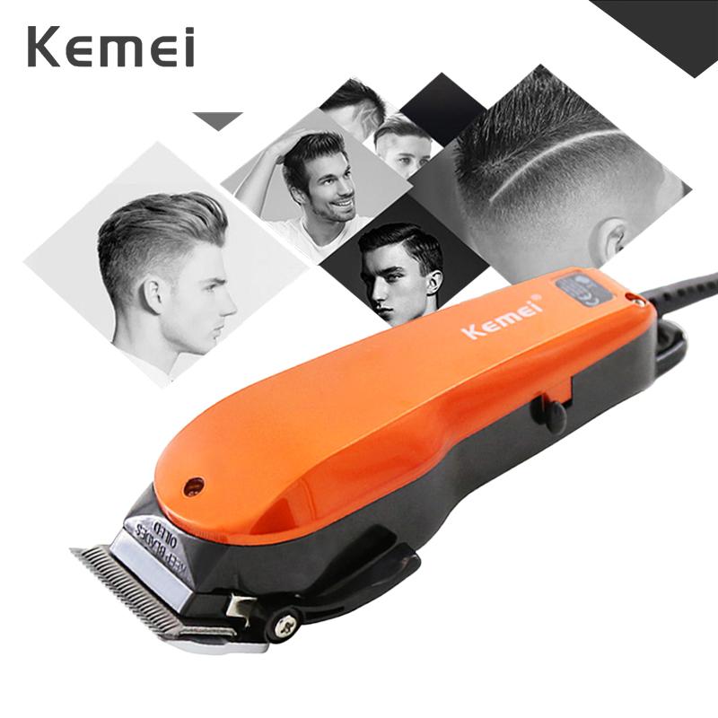 

Kemei Professional Hair Clipper Powerful Stainless Steel Blade Length Adjustment Wired Electric Trimmer Hair Cutting Machine 45G