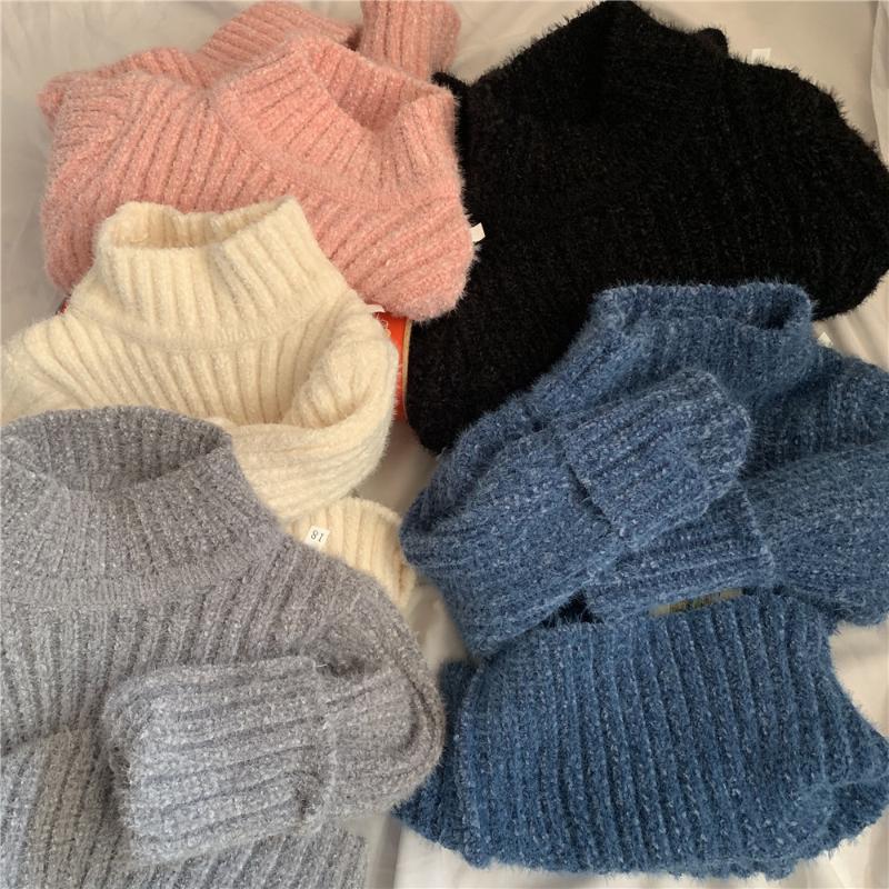 

2021 New Children's Sweaters Chenille Plus Mink Velvet Sweater Autumn Winter New Boys and Girls Large Children's Sweater Knitted, Gray