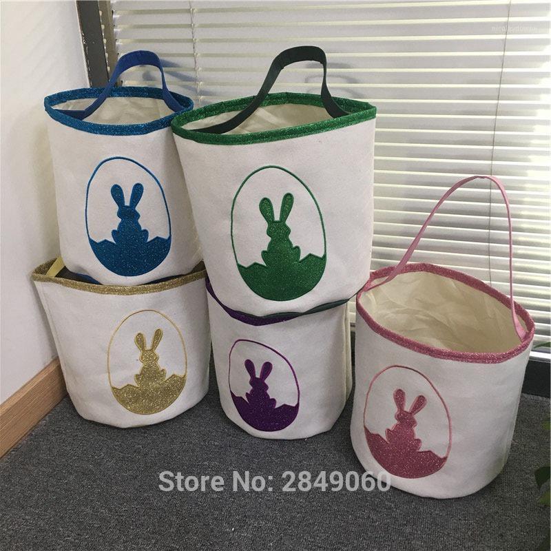 

Wholesale Easter Tote Bag 17 Styles Egg Hunting Bag Easter Basket Canvas Cotton Bucket Decoration Party Gift1