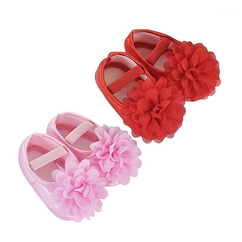 

Newborn Toddler Infant First Walkers Baby Girls Princess Crib Shoes Soft Sole Anti-slip Prewalkers Big Flower Shoes1, Pink