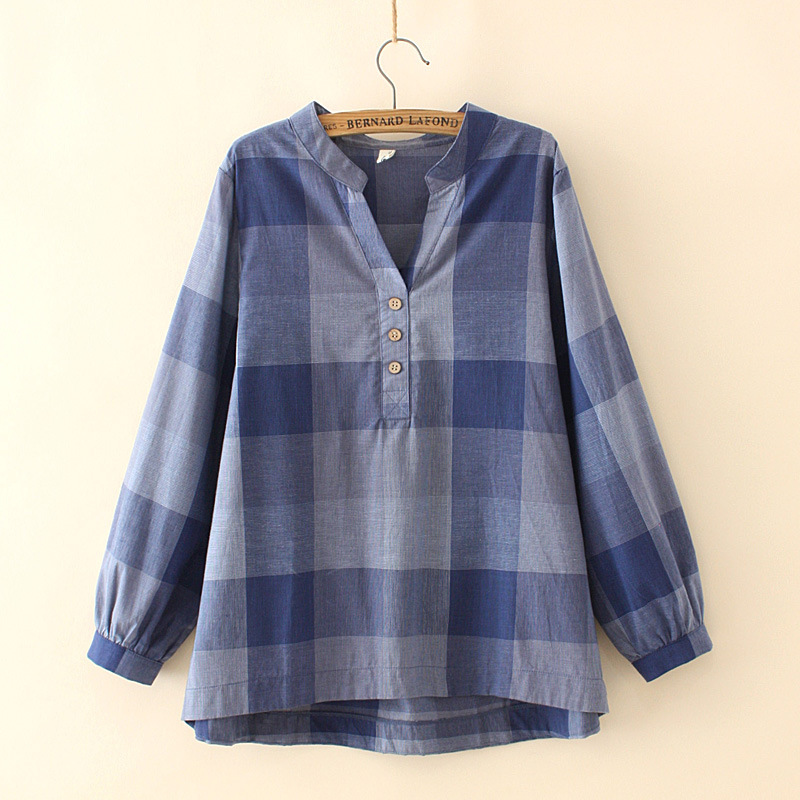 

Size Plus Female with Cleavage v the Line Blouse Long Sleeve Chess Vintage Tops W08a, Network