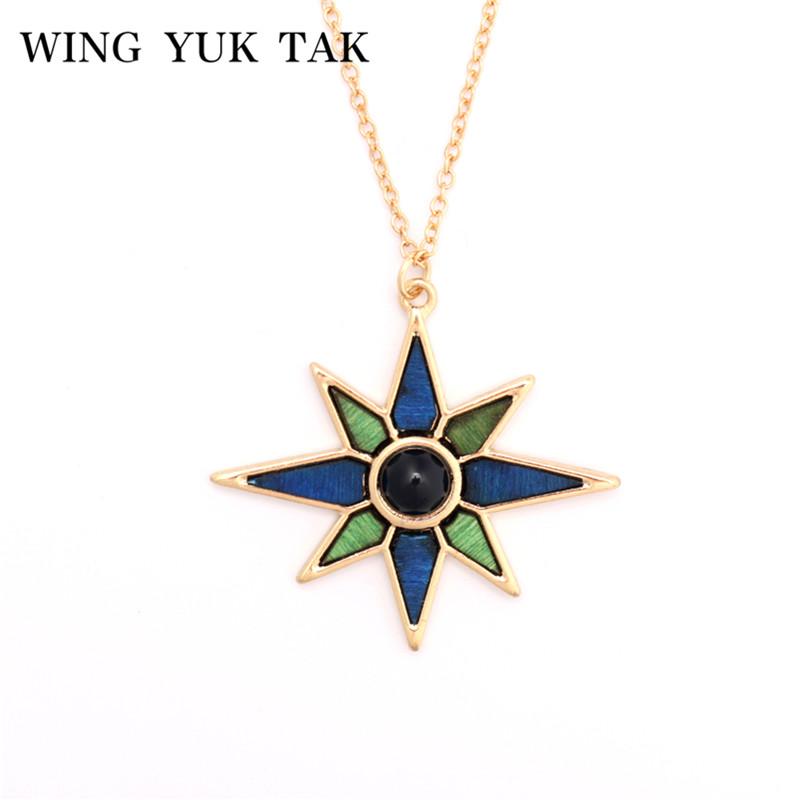 

wing yuk tak Pendant Necklaces Fashion Classic Wood Star Long Necklace For Women Brand Maxi Jewelry