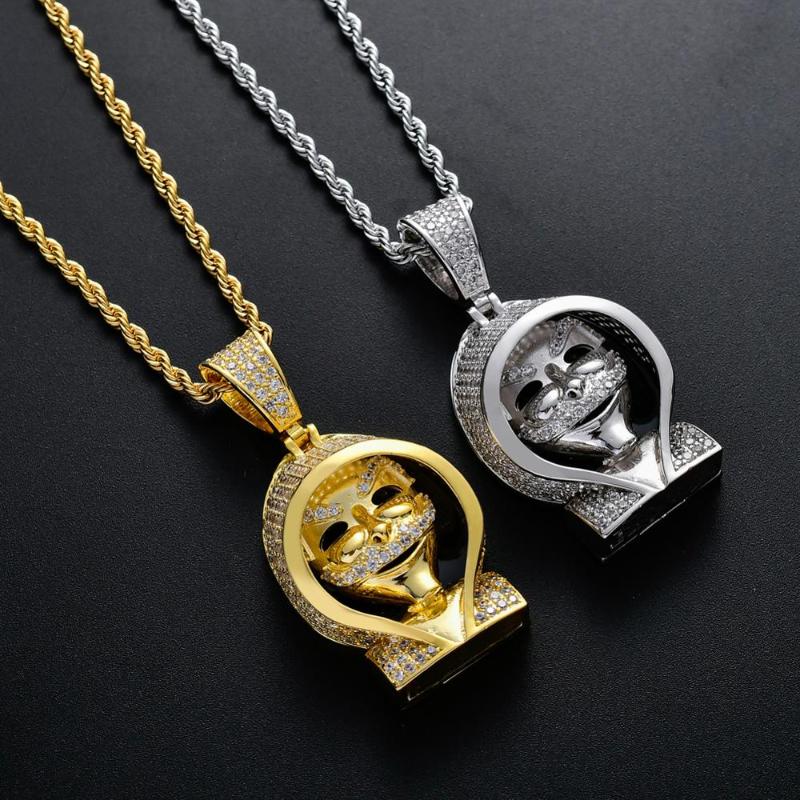 

Brass CZ Hip Hop Jewelry ghost wear Hat Pendants Necklace Men And Women Jewelry Gift CN128