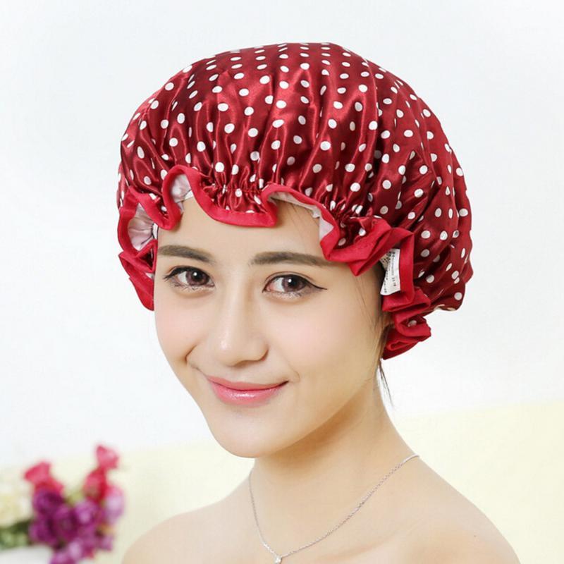 

New Women Waterproof Shower Cap Lovely Printing Elastic Shower Caps for Ladies Girl Hat Hair Bath Spa Salon Caps1