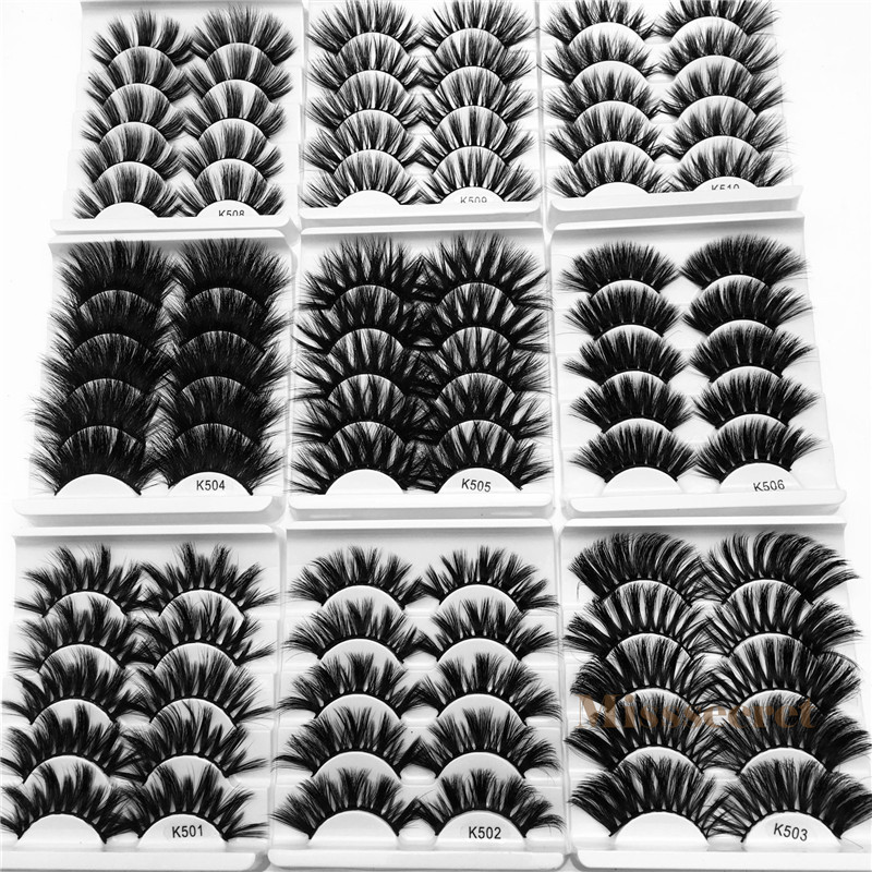 

5PairPack 25mm Faux Mink Hair Lashes 3D Mink False Eyelashes Crisscross Thick 3D Eye Lashes Extension Handmade Eye Makeup Tools6891769