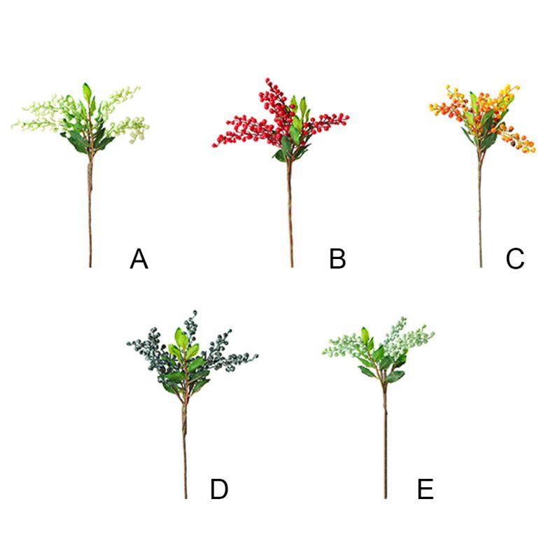 

Five-head Berry String Simulation Green Plant Branch Bouquet DIY Wedding Home Decoration