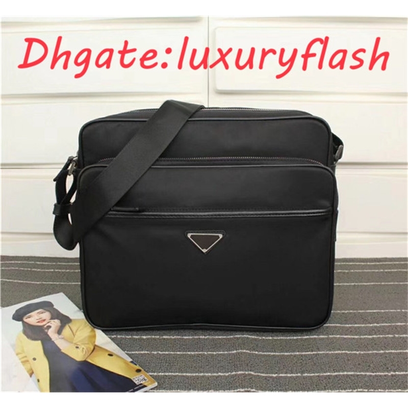 

Global Free Shipping 1028 Size 33cm 28cm 12cm Classic Luxury Bag Canvas Leather Cowhide Men's Shoulder Bag Best Quality Handbag