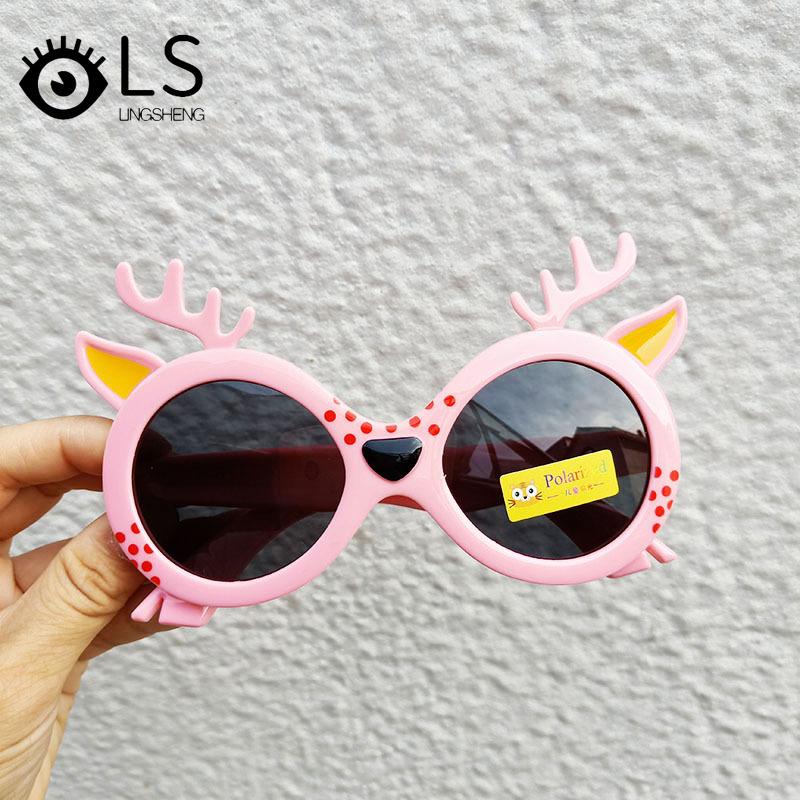 

Sunglasses LS Cute Baby Pink Sun Glasses Fawn Shape Children's Kids UV400 Eyewear Animal For Girls Boys Gift YG022