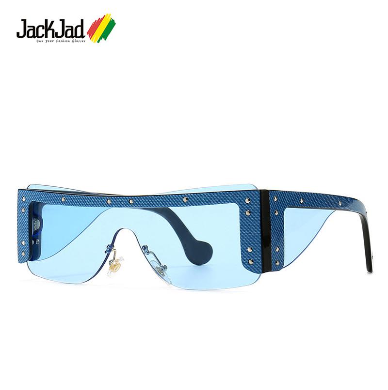 

Sunglasses JackJad 2021 Fashion Cool Unique Shield Style Rivets Women Ins Brand Design Sun Glasses 4298