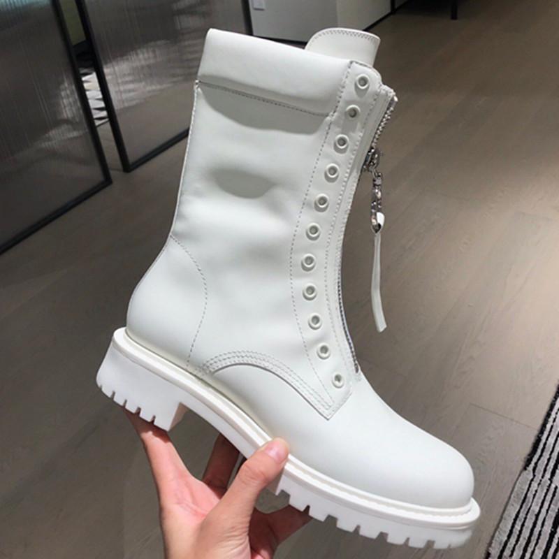 

Zip Motorcycle Boots Woman Winter Warm Boots Flat Zapatos De Mujer Short Solid Shoes Women Round Toe Fashion Female Shoes 2020, As show