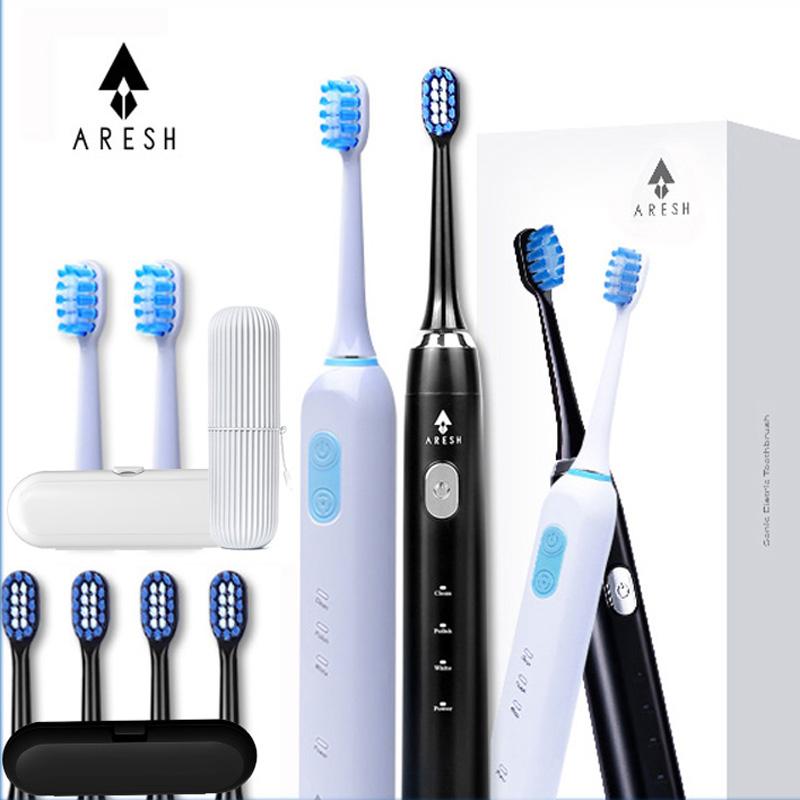 

ARESH Electric Toothbrush Rechargeable Buy One Get One Free Sonic Toothbrush 3 Mode Adult IPX7 Waterproof With 6 Brush Head Gift