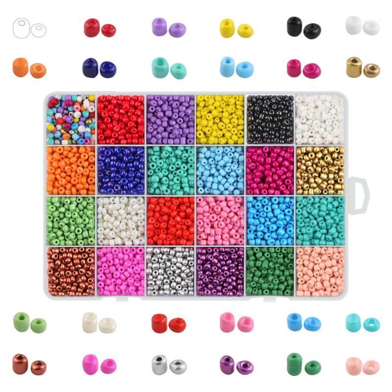 

24 Colors Solid Beads Mutilcolors 4mm Round Glass Spacer Beads Mini For DIY Making Jewelry Needlework, Approx 7200pcs1