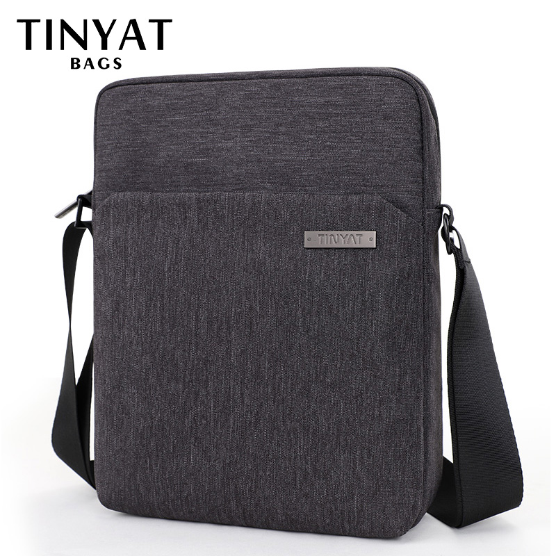 

TINYAT Men's Shoulder Bags Canva Bags for Men 9.7'pad Casual Waterproof School Sling Bag Business Men's Crossbody Bag Grey men's, Gold