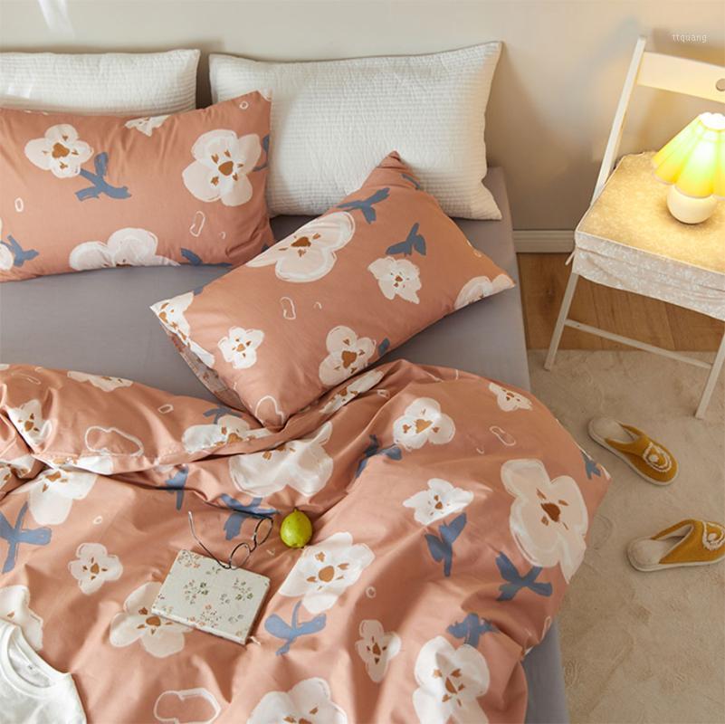 

Fashion pastoral flower bedding set kid teen girl,cotton  full queen sweet home textile bed sheet pillow case quilt cover1, Picture color