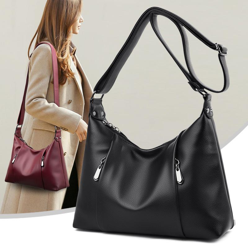 

Luxury Women Hobo Bag High Quality Leather Messenger Hobos Bag Elegant Female Shoulder Bags Large Brand Black Cross Body Handbag
