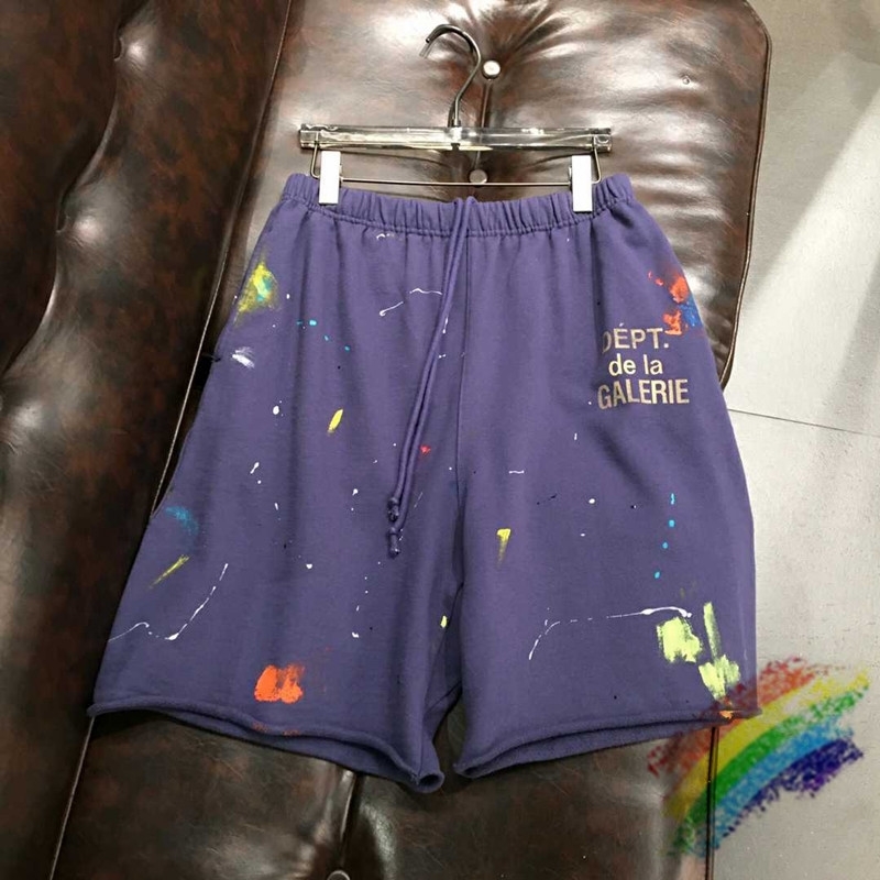

Manual Splash ink Gallery Dept Shorts Men Women 1:1 Top Version Pockets Beach Gallery Dept Shorts Y200901