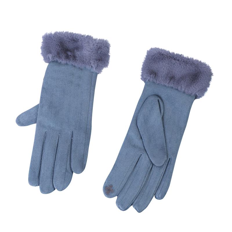 

Trendy Solid Color Women Gloves Guantes In Autumn And Winter Rekawiczki Windproof Luva Warm Plus Velvet Gloves Handschoenen