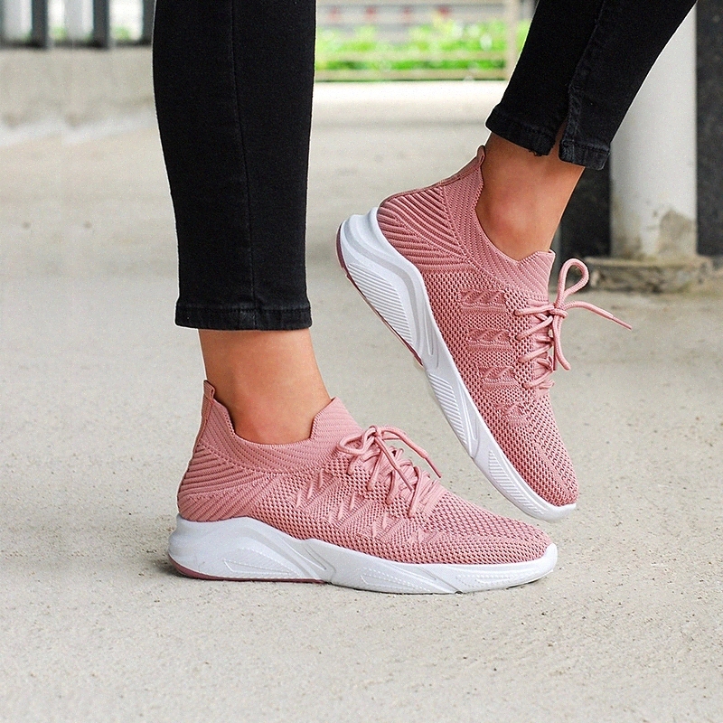 

2020 Lace Up Casual Fashion Flats Female Shoes Women Mesh Breathable Vulcanized Plus Sneakers Women's Comfort Drop Shipping #k94c