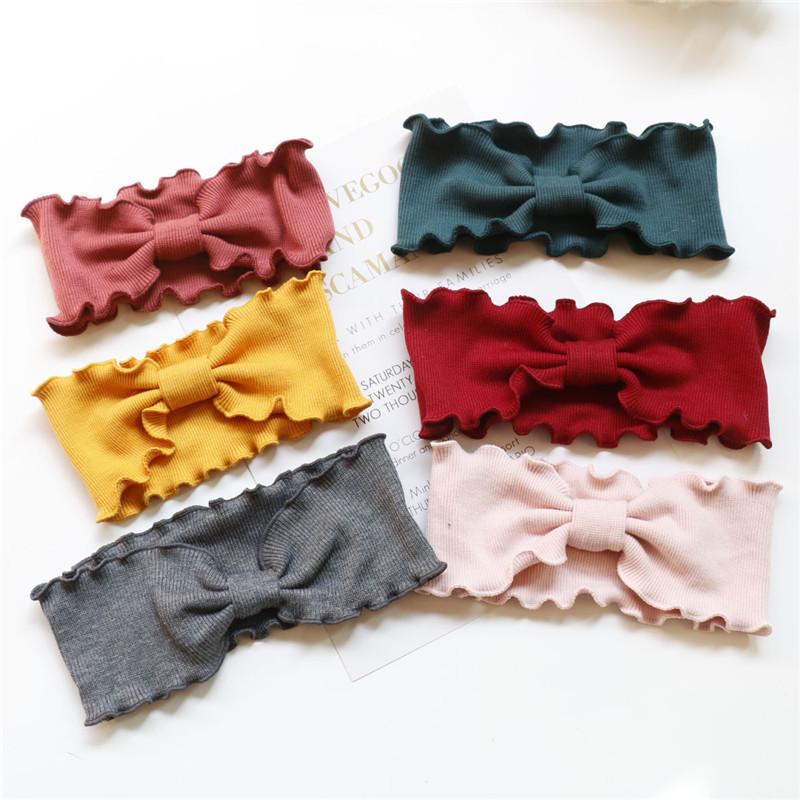 

Baby Bowknot Headband Knitted Twist Elastic Hairband Bow Cross Knot Kids Hair Band Solid Color Baby Girl Hair Accessories, Gray