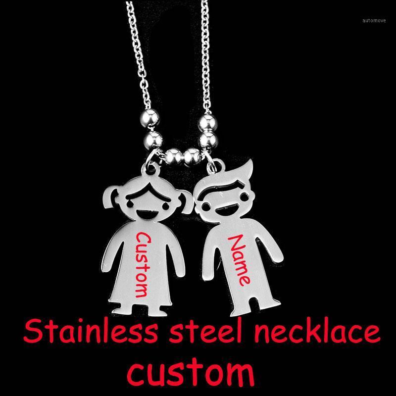 

2020 Engrave Name Motto Personal Custome Lovers Delicate Man Sliver Stainless Steel Pendant Necklace For Women Choker jewelry1