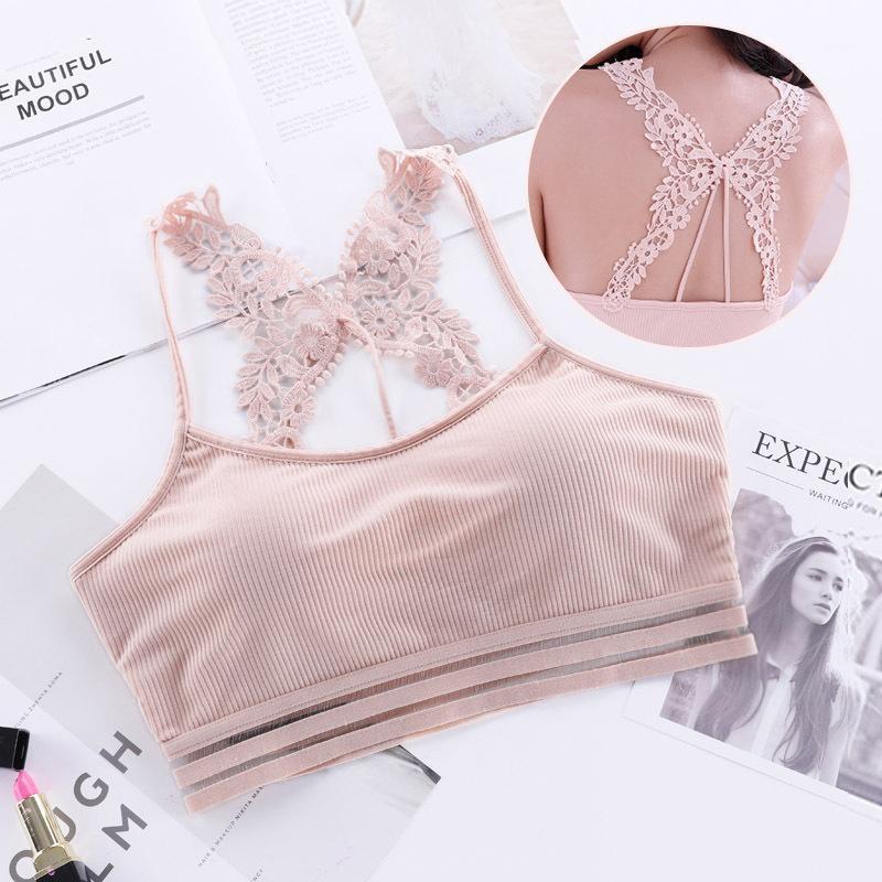 

2020 summer new sexy bra new women's underwear female no steel ring girl bra ladies thin section1, Black
