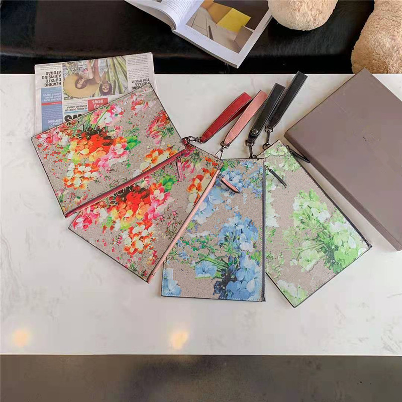 

Female Bag New Flower Printing Leisure Coin Purse Handbag Hand Grasp Bag Purse Handbags For Women Wallet Envelope Zipper Clutch Messenger, Black