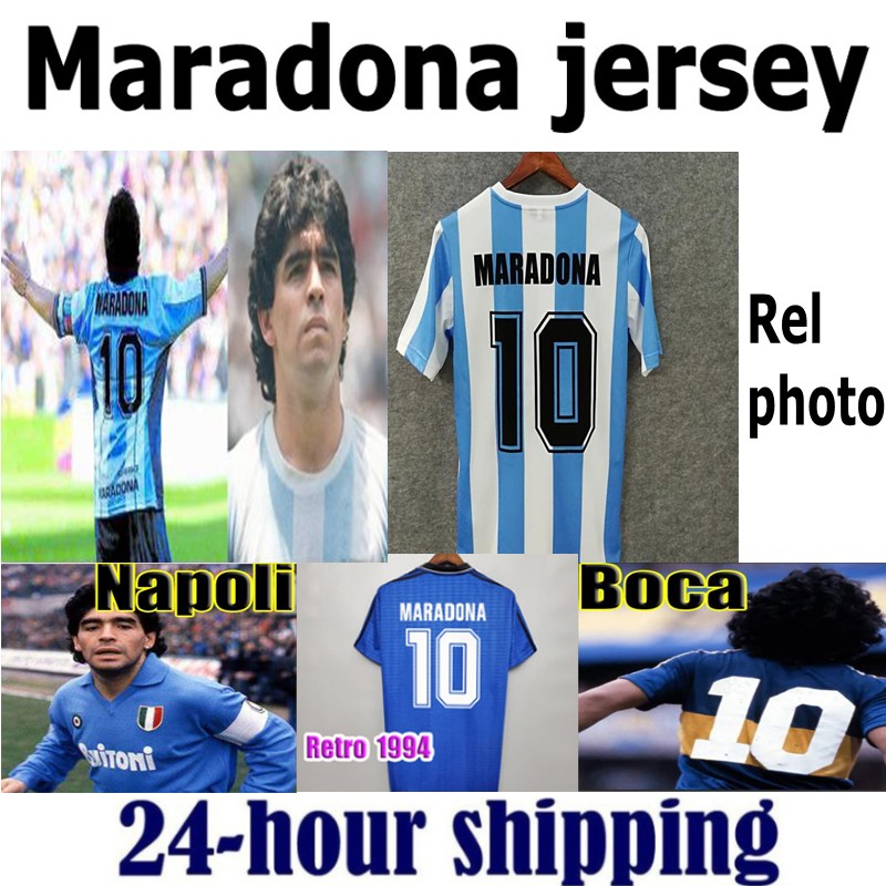 

1978 1986 Argentina Maradona home away Soccer jersey Retro Version 86 78 Maradona Football Shirt Batistuta Naples Boca Youth bArCa 91 92, 8889 retro
