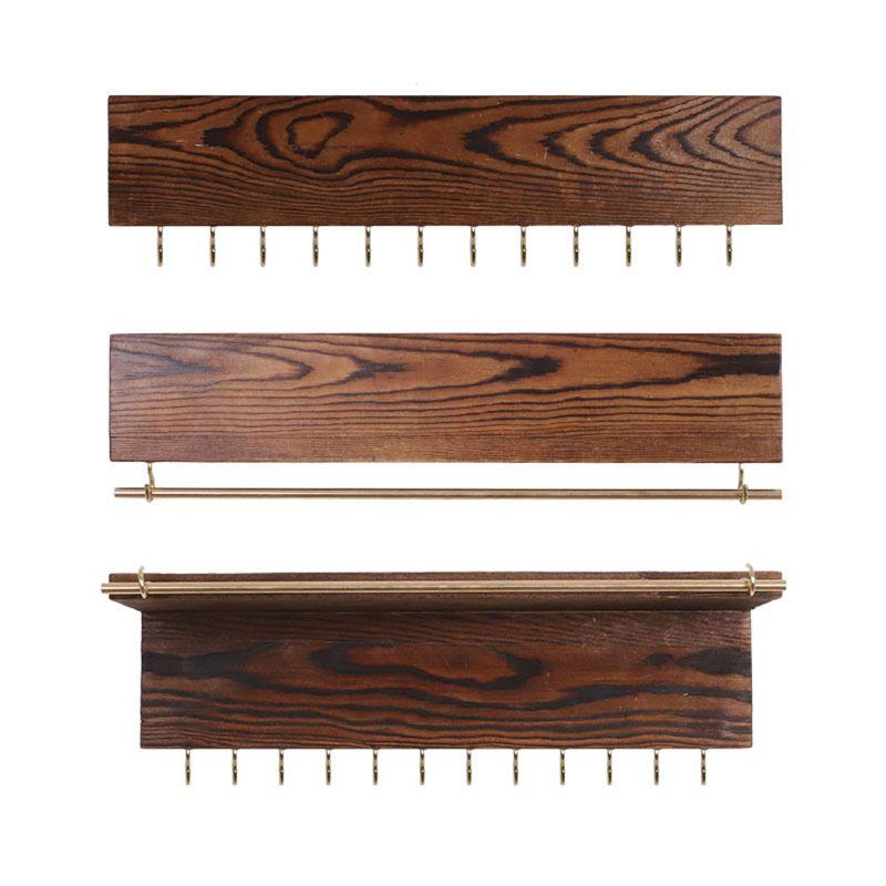 

Wooden Wall Mounted Jewelry Display Organizer Hook Holder for Necklace Earrings Ring Scarf Hangers Rack