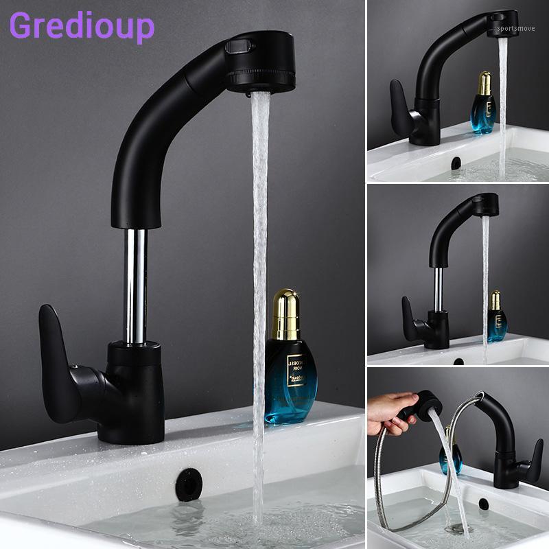 

Robinet Height Adjustable Pull-Out Tap For Bathroom Black Basin Faucet Hot Cold Bathroom Mixer Tap 360 Degree Rotate Faucet Sink1